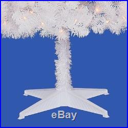 6.5Ft Pre-Lit White Artificial Christmas Tree Fir Madison Pine Clear-Light Stand
