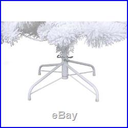6.5Ft Pre-Lit White Artificial Christmas Tree Snowman 140 Cool White LED Lights