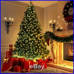 6.5Ft Pre-lit Dense Christmas Tree PE & PVC Hinged with 650 Warm Lights Green