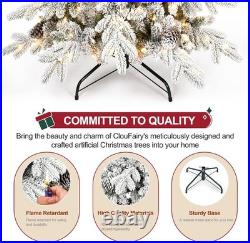 6.5Ft Prelit Snow Flocked Christmas Tree Artificial Frosted Fraser Fir&700 light