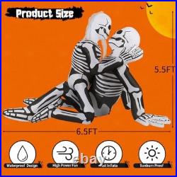 6.5 FT Long Halloween Inflatables Skeleton Outdoor Decorations Blow Up Yard