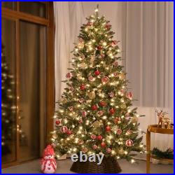 6.5 FT Pre-Lit Artificial Christmas Tree with 1651 PE&PVC 6.5FT Green(pre-lit)