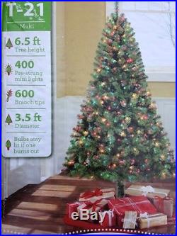 6.5 Foot Madison Pine Prelit w Multi Color Lights Artificial Christmas Tree