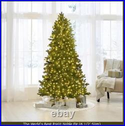 6.5 Foot World’s Best Prelit Noble Fir Christmas Tree Slim Multi-Color Lights