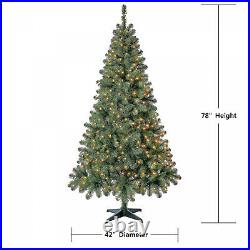 6.5 Ft Artificial Christmas Tree With Mini Clear Lights Home Decor Prelit Lights