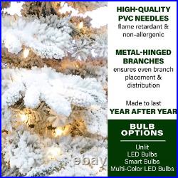 6.5-Ft. Mountain Pine Flocked Artificial Christmas Tree with Warm White LED L