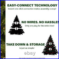 6.5-Ft. Mountain Pine Flocked Artificial Christmas Tree with Warm White LED L