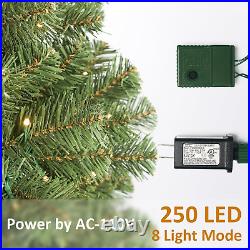 6.5 Ft Prelit Christmas Tree, Artificial Christmas Tree with 250 LED Lights, 850