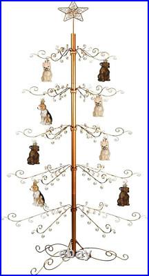 6.5 Ft Wrought Iron Christmas Tree Metal Ornament Display Stand Holder Hanger