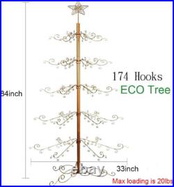 6.5 Ft Wrought Iron Christmas Tree Metal Ornament Display Stand Holder Hanger