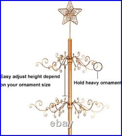 6.5 Ft Wrought Iron Christmas Tree Metal Ornament Display Stand Holder Hanger