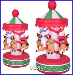 6.5' Inflatable Whirligig Ride Christmas Santa Claus Snowman Reindeer Airblown