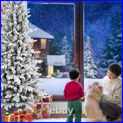 6.5 ft Pre-Lit Flocked Artificial Christmas Tree Slim pencil &350 light Outdoor 6.5 ft Pre-Lit Flocked Artificial Christmas Tree Slim pencil &350 light Outdoor