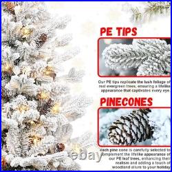 6.5 ft Pre-Lit Flocked Artificial Christmas Tree Slim pencil &350 light Outdoor 6.5 ft Pre-Lit Flocked Artificial Christmas Tree Slim pencil &350 light Outdoor