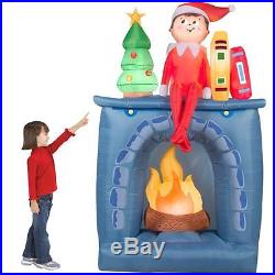 6.5 ft. Scout Elf on Fireplace Elf on the Shelf Christmas Inflatable