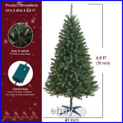 6.5ft Christmas Tree Xmas Tree Prelit Artificial Christmas Tree with 250 Colo