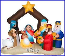 6.5ft Inflatable Nativity Scene Christmas Decoration Lighted Pre-Lit Baby Jesus