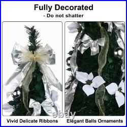 6/6.5FT Pull up Christmas Tree Prelit with 200 LED Lights for Xmas Holiday Decor