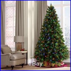 6/7Ft Pre-Lit Artificial Christmas Tree Hinged with 350 LED Lights & Stand Green
