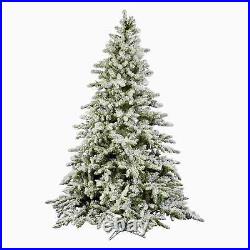 6-8FT Snow Flocked Christmas Tree, Artificial Xmas Tree