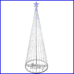 6' Animated LED Lighted BLUE SHOW CONE Tree Outdoor Christmas Yard Decoration