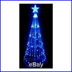 6′ Blue LED Light Show Cone Christmas Tree Lighted Yard Art Decoration New