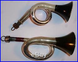 6 Boxed Vintage Mercury Glass Trumpet Horn Tuba Christmas Tree Decorations L11