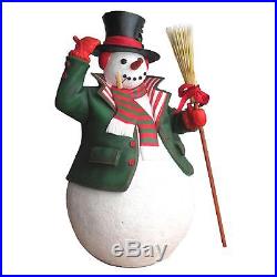6' Commercial Grade Snowman with Broom Fiberglass Christmas Display Decoration