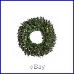 6′ Dakota Red Pine Commercial Artificial Christmas Wreath Warm White LED