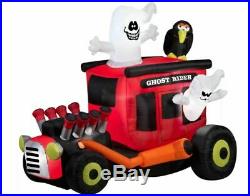 6 FT ANIMATED GHOST RIDER HOT ROD Halloween Airblown Lighted Yard Inflatable