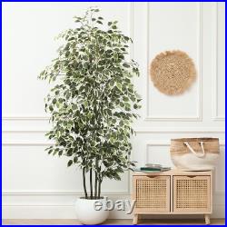 6 FT Artificial Ficus Tree 600 Leaves Faux Plants Indoor Tall with Black Pot 6 FT Artificial Ficus Tree 600 Leaves Faux Plants Indoor Tall with Black Pot