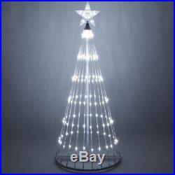 6 FT LED Cool White Animated Christmas Light Show Motion Tree 14 Effects NEW