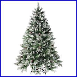 6′ Flocked Angel Pine with Pine Cones Artificial Christmas Tree Unlit