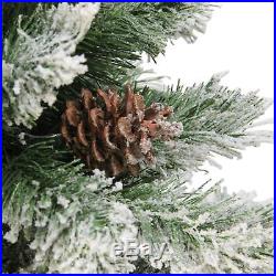 6' Flocked Angel Pine with Pine Cones Artificial Christmas Tree Unlit