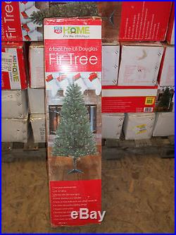6' Foot Douglas Fir Prelit Clear White Lights Artificial Christmas Tree with Stand