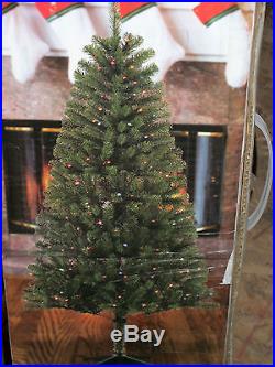6' Foot Douglas Fir Prelit Multi-Color Lights Artificial Christmas Tree with Stand