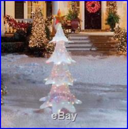 6 Foot Lighted Color Changing Light Show White Outdoor Christmas Tree Sculpture