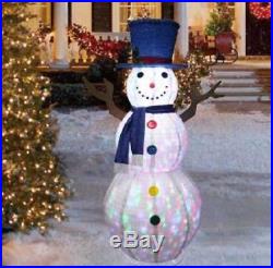 6 Foot Lighted Light Show Snowman Sculpture Outdoor Christmas Yard Lawn Decor