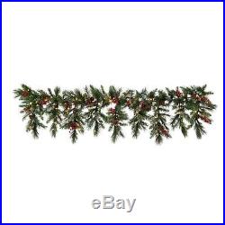 6 Foot Lighted Pre Lit Cascading Mantel Mantle Christmas Garland Swag Cordless