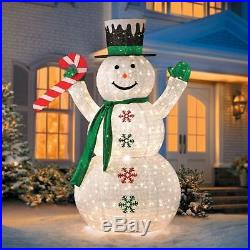 6 Foot Outdoor Pre Lit Lighted Christmas Snowman Sculpture Holiday Yard Decor