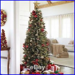 6 Foot Pre-Decorated Pencil Yorkville Christmas Tree Decorations Red Gold & NEW