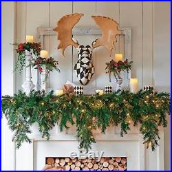 6 Foot Pre Lit Lush Mantle Christmas Garland Indoor Holiday Artificial Greenery