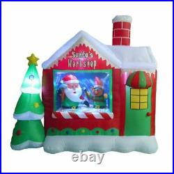 6 Foot Santa’s Workshop with Elf LED Christmas Inflatable