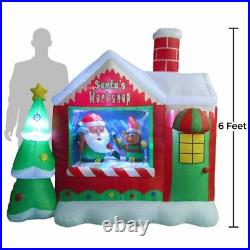 6 Foot Santa's Workshop with Elf LED Christmas Inflatable