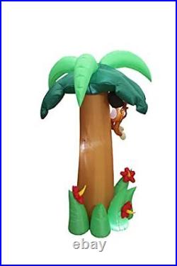 6 Foot Tall Jumbo Summer Party Inflatable Palm Tree with Monkey Coconut and F