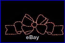 6 Foot Width LED metal wire frame outdoor Christmas display Fancy Red Bow