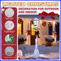 6 Ft. 3D LED Post Light Outdoor Christmas Holiday Decoration in Cool White