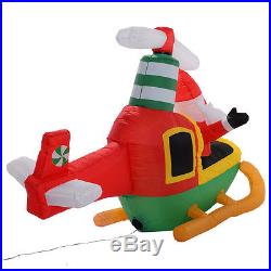 6 Ft Airblown Inflatable Christmas Santa Claus On Plane Decor Lawn Yard Outdoor