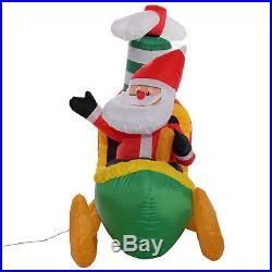 6 Ft Airblown Inflatable Christmas Santa Claus On Plane Decor Lawn Yard Outdoor