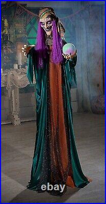 6-Ft Animated Talking Fortune Teller Halloween Decor Gypsy Witch Lit Eyes & Orb
